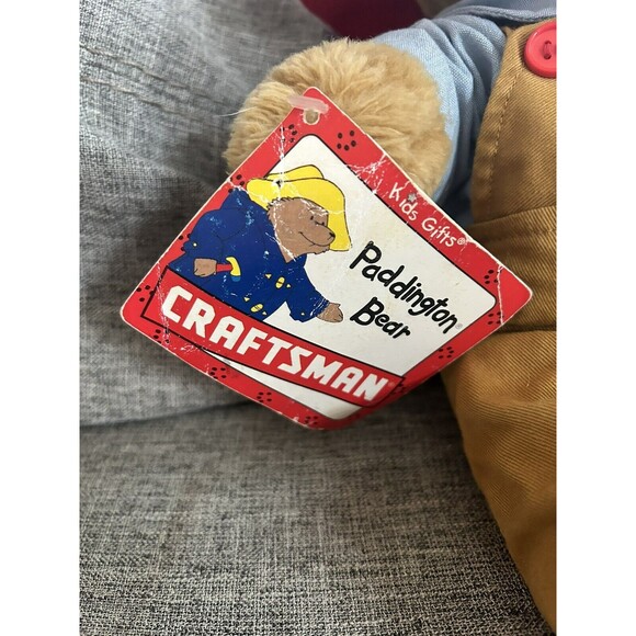 Paddington Bear Craftsman Series 15 Inch Plush Work Shirt Overalls Hammer 1995 - Picture 2 of 7